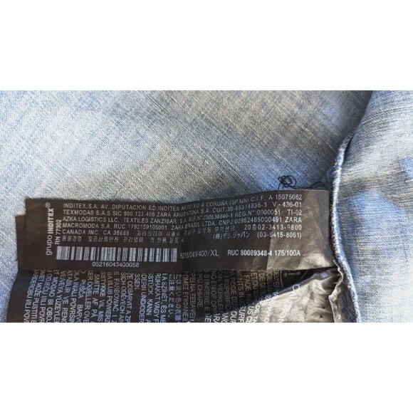 Zara Women's Denim Shirt Dress The 90th Collection Blue Midi Linen Blend Size XL - Picture 11 of 16